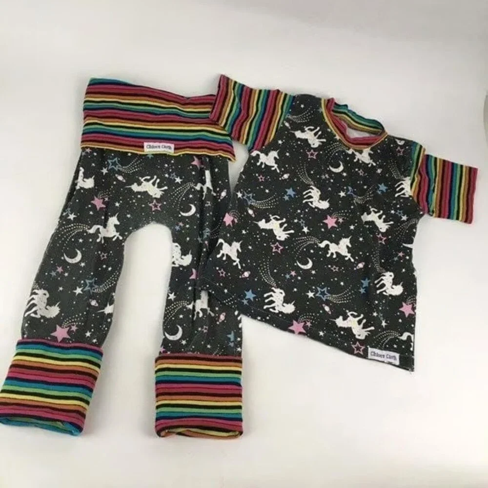 2T 3T 4T Space Unicorns Maxaloones GWM Cloth Diaper Friendly Outfit Set